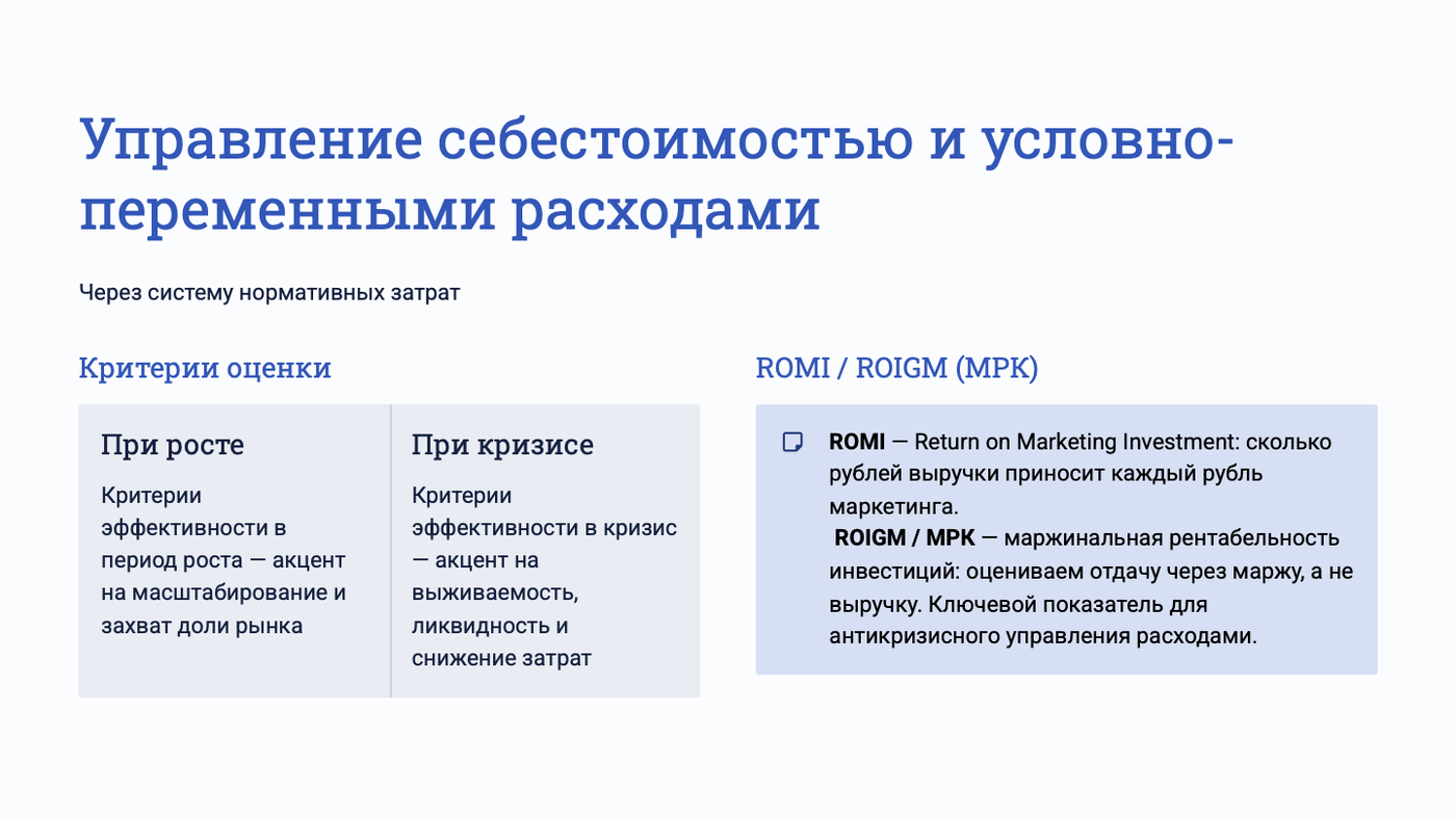 Управление переменными затратами