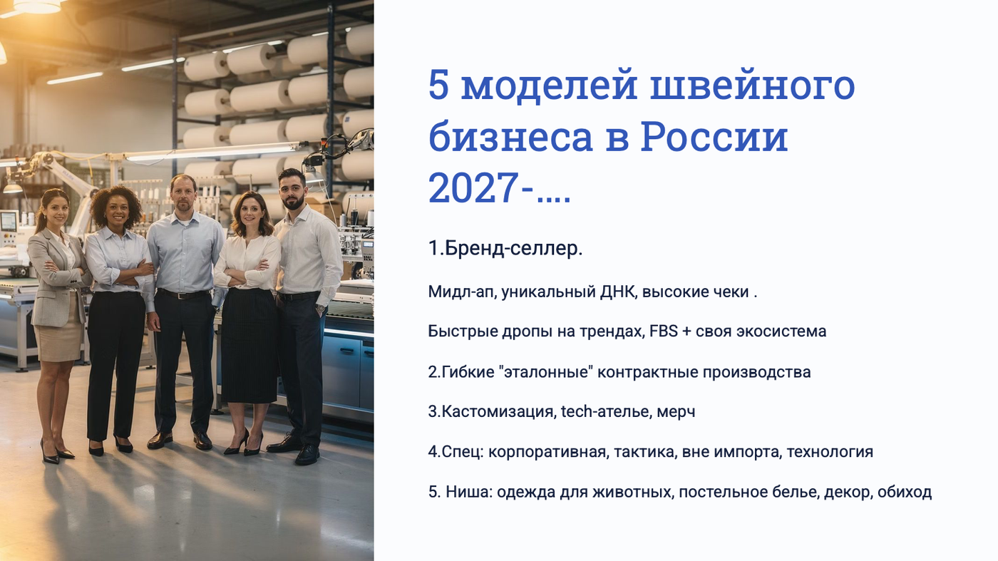 Пять моделей швейного бизнеса в России в 2027 году